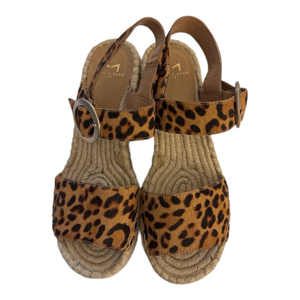 Leopard Print Wedge Sandals with Buckle